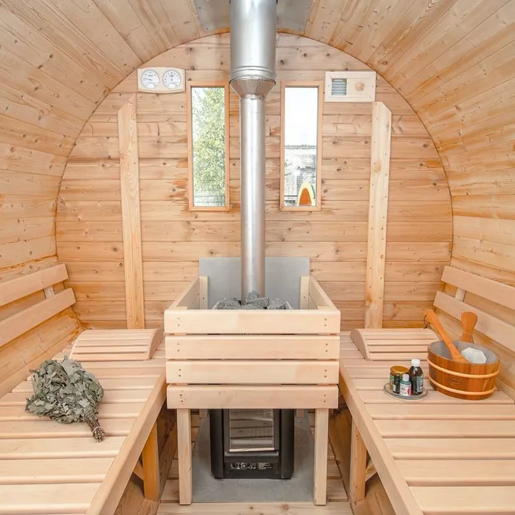 Tonneau sauna intérieur